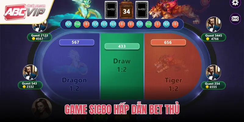 ABCVIP Sicbo & Dragon Tiger: Game bài Châu Á dễ chơi dễ thắng 1 GAME SICBO HẤP DẪN BET THỦ