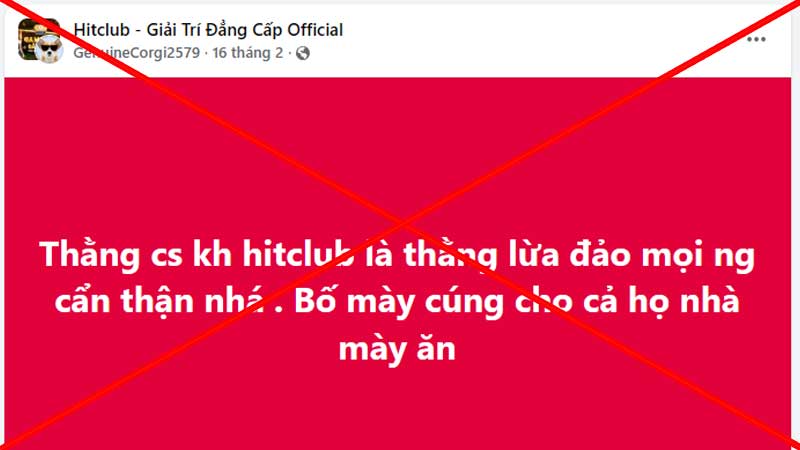 Tố cáo Hitclub sai sự thật và không có bằng chứng